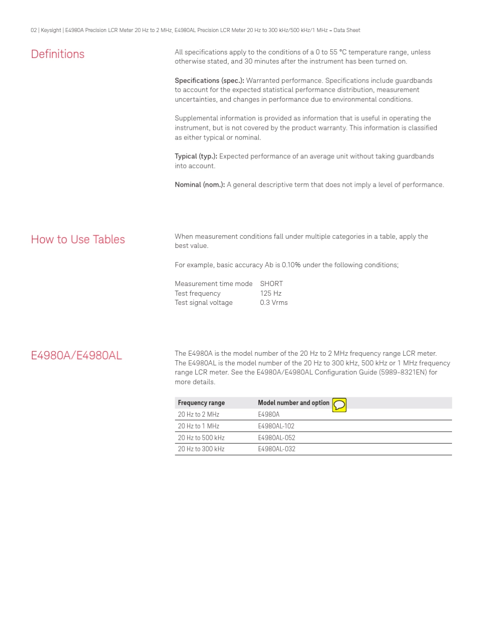 是德科技keysighte4980al精密lcr表使用手册技术指标说明书,原安捷伦agilent_第2页