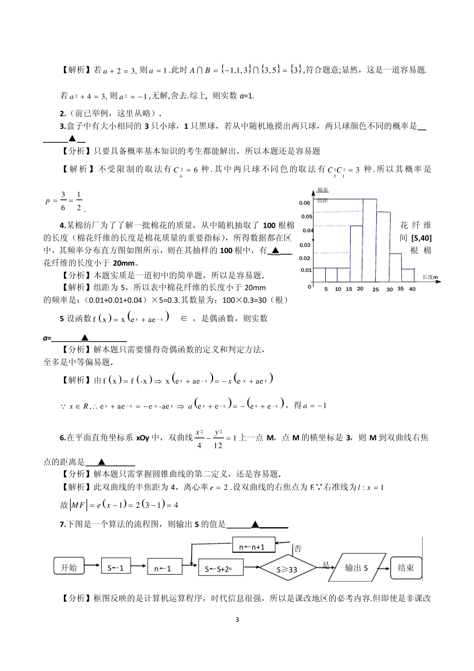 是非功过江苏卷2010江苏高考数学试卷全方位分析_第3页