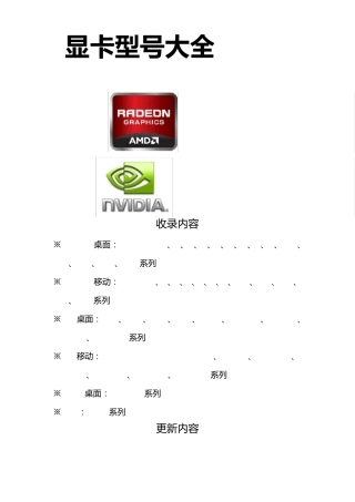 显卡型号大全[V1.5]