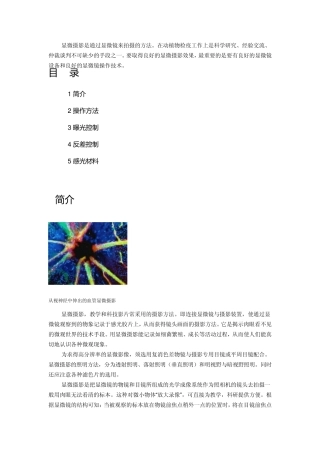 显微摄影是通过显微镜来拍摄的方法