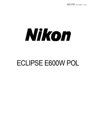 显微镜E600POL(c)说明书