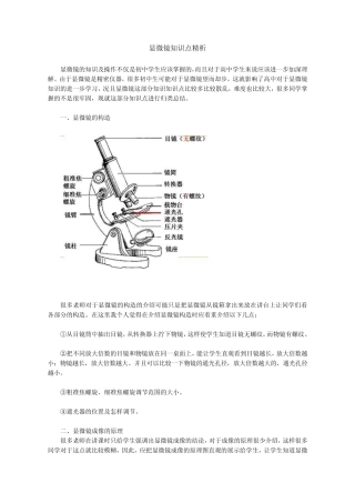 显微镜知识点精析