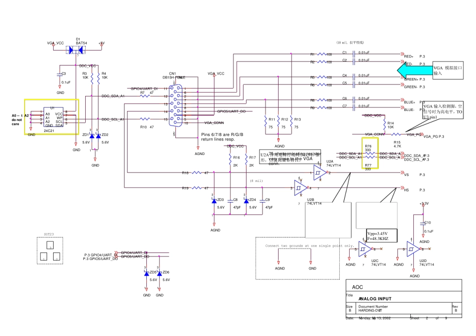 显示器驱动板连接图和说明书GM2115_第1页