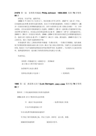 普利茨克奖获得者建筑生涯历程+代表作品