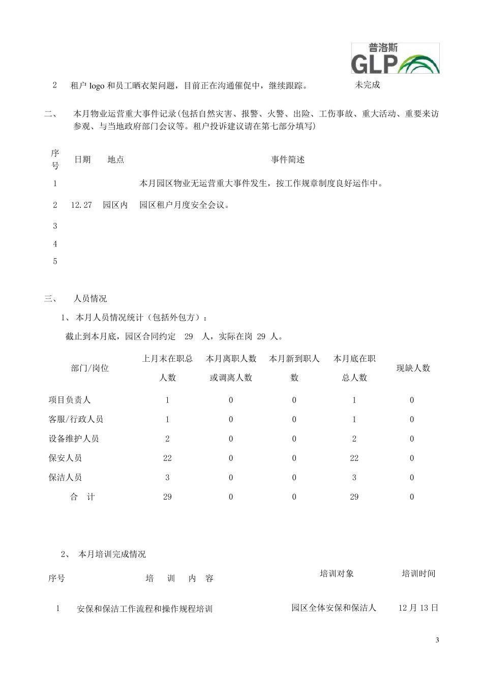 普洛斯物业管理12月报淮安仓储_第3页