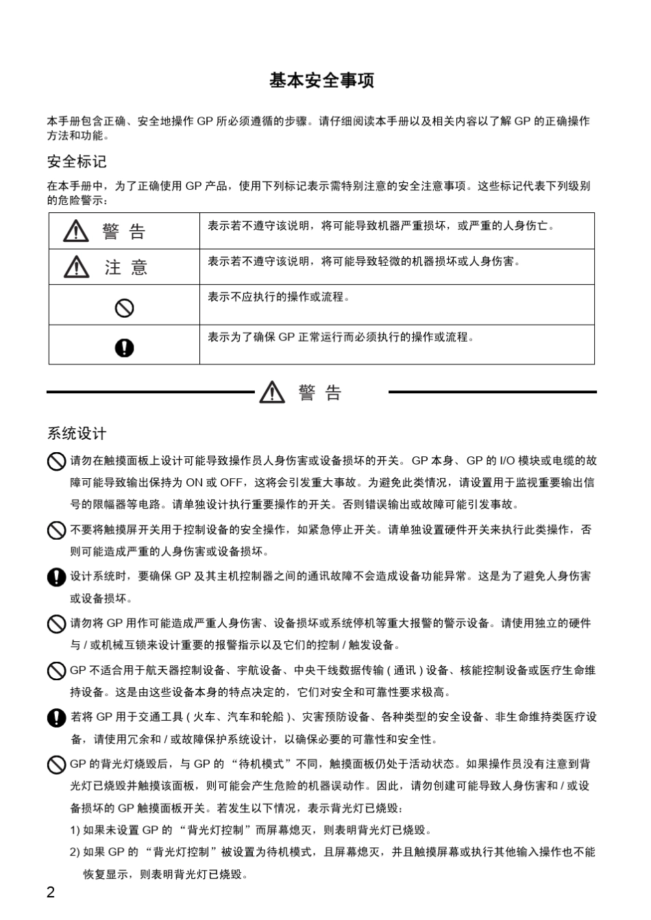 普洛菲斯触摸屏,GP3000H系列硬件手册_第3页