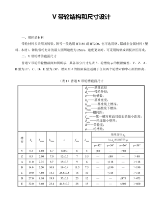 普通V带轮结构和尺寸设计