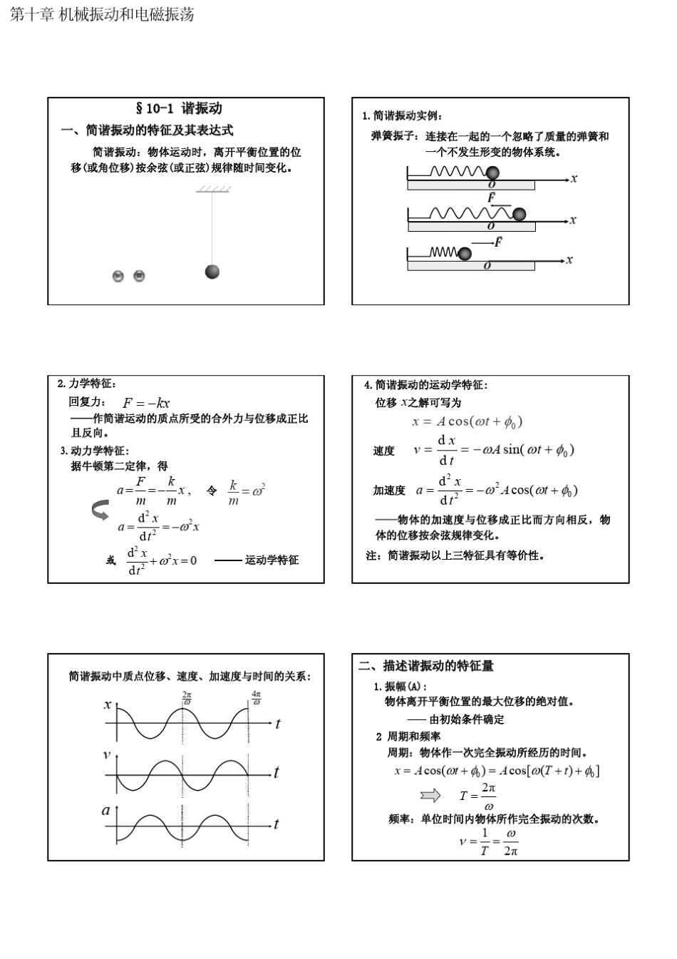 普通物理学课件第十章机械振动和电磁振荡_第1页