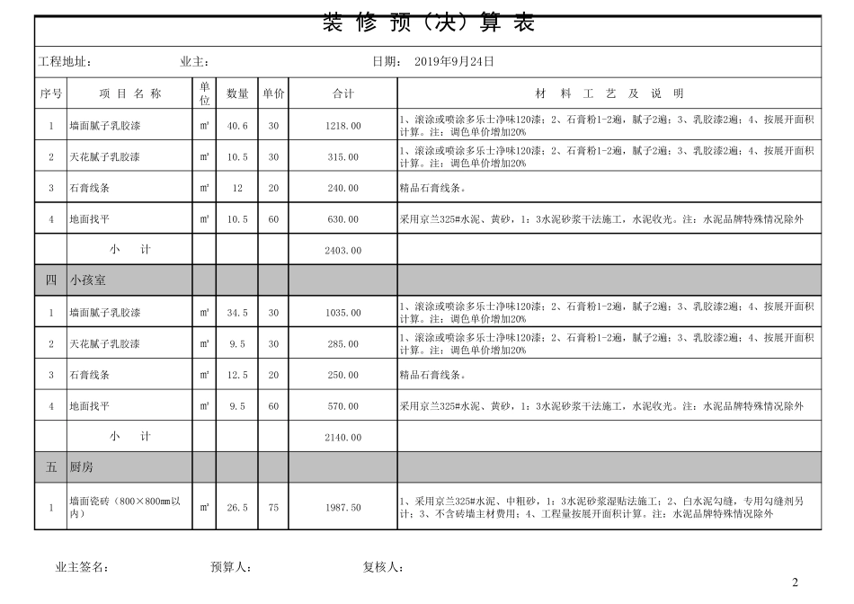 普通装修公司报价清单_第2页