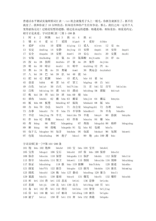 普通话水平测试实施纲要词汇表一