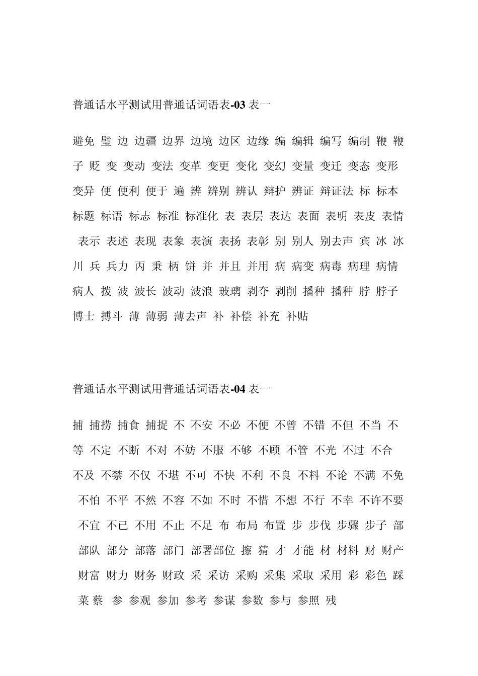 普通话水平测试用普通话词语表详_第2页