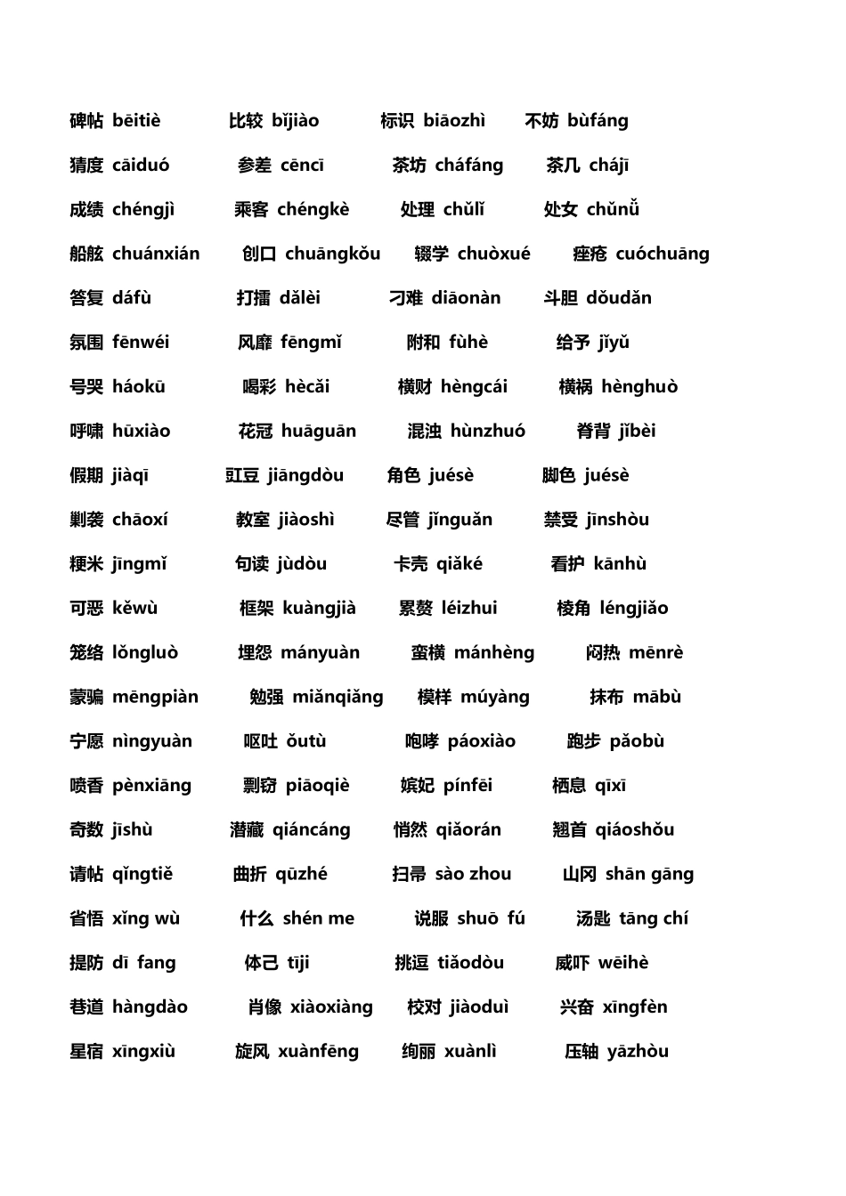 普通话考试常见字词_第1页