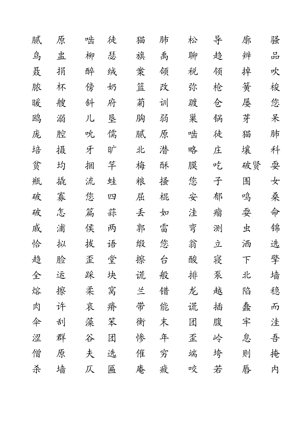 普通话考试重点字词_第3页