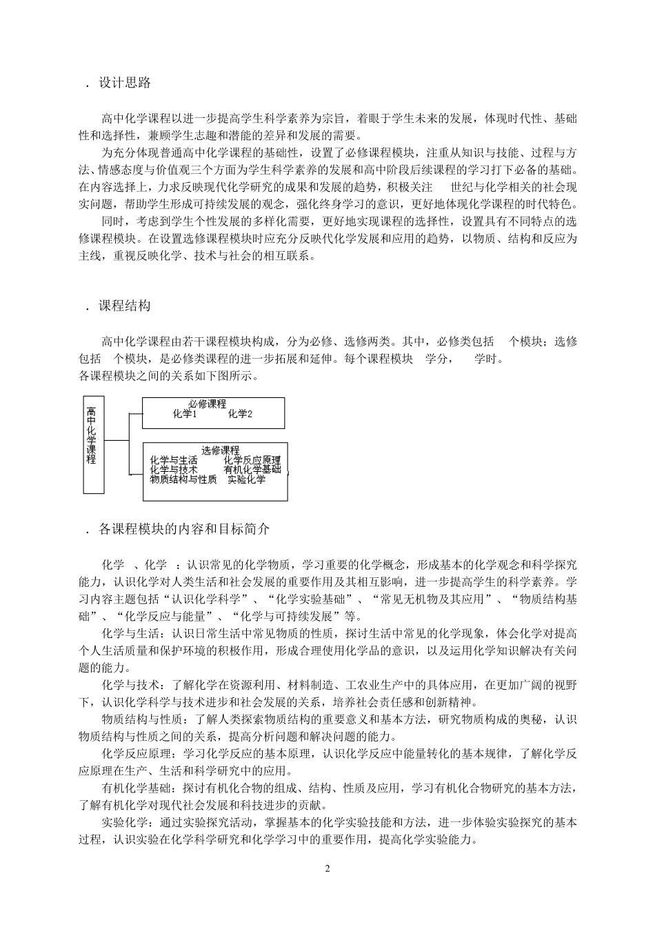 普通高中化学新课程标准_第2页
