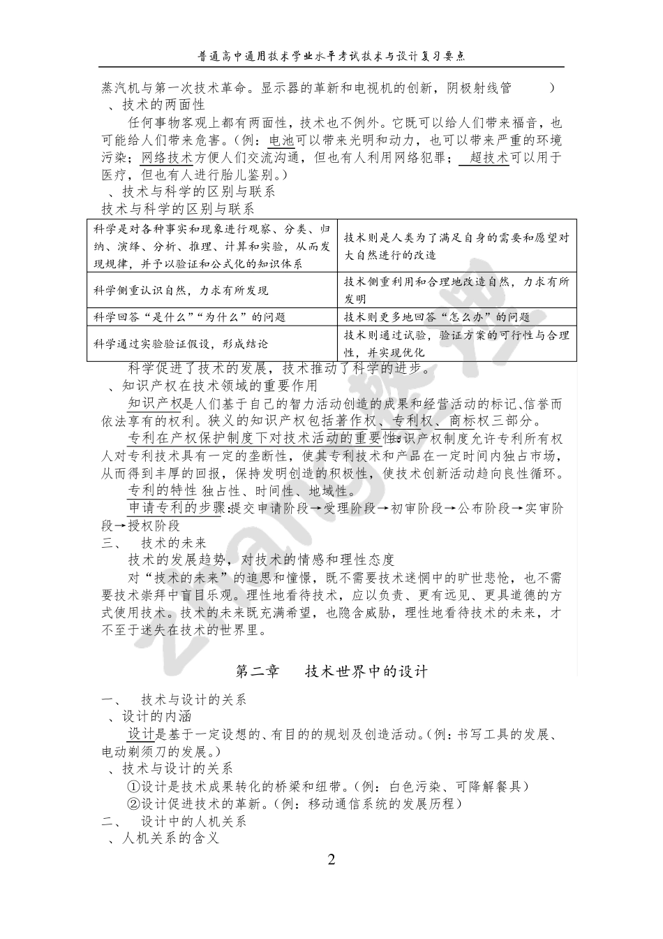 普通高中通用技术学业水平考试技术与设计复习要点_第2页