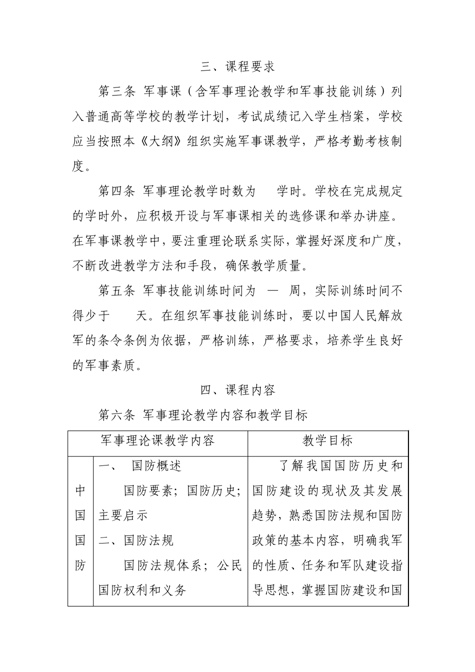 普通高等学校军事课教学大纲_第2页