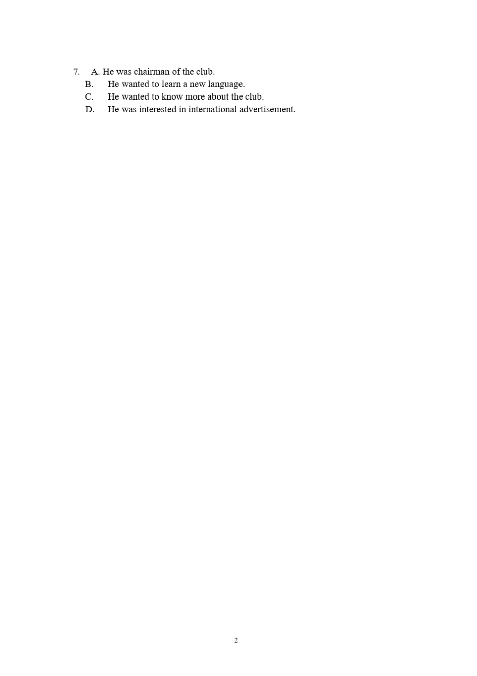 普陀区2018届高三一模英语卷_第2页