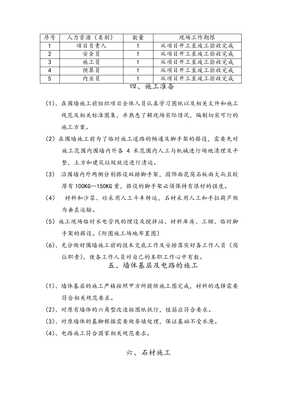 景观围墙施工方案_第3页
