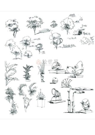 景观手绘线稿(可以直接打印)