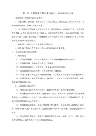 景观绿化工程重点难点