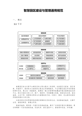 智慧园区建设与管理通用规范
