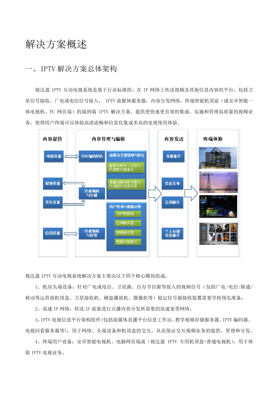 智慧酒店IPTV电视服务系统整体解决方案_第1页