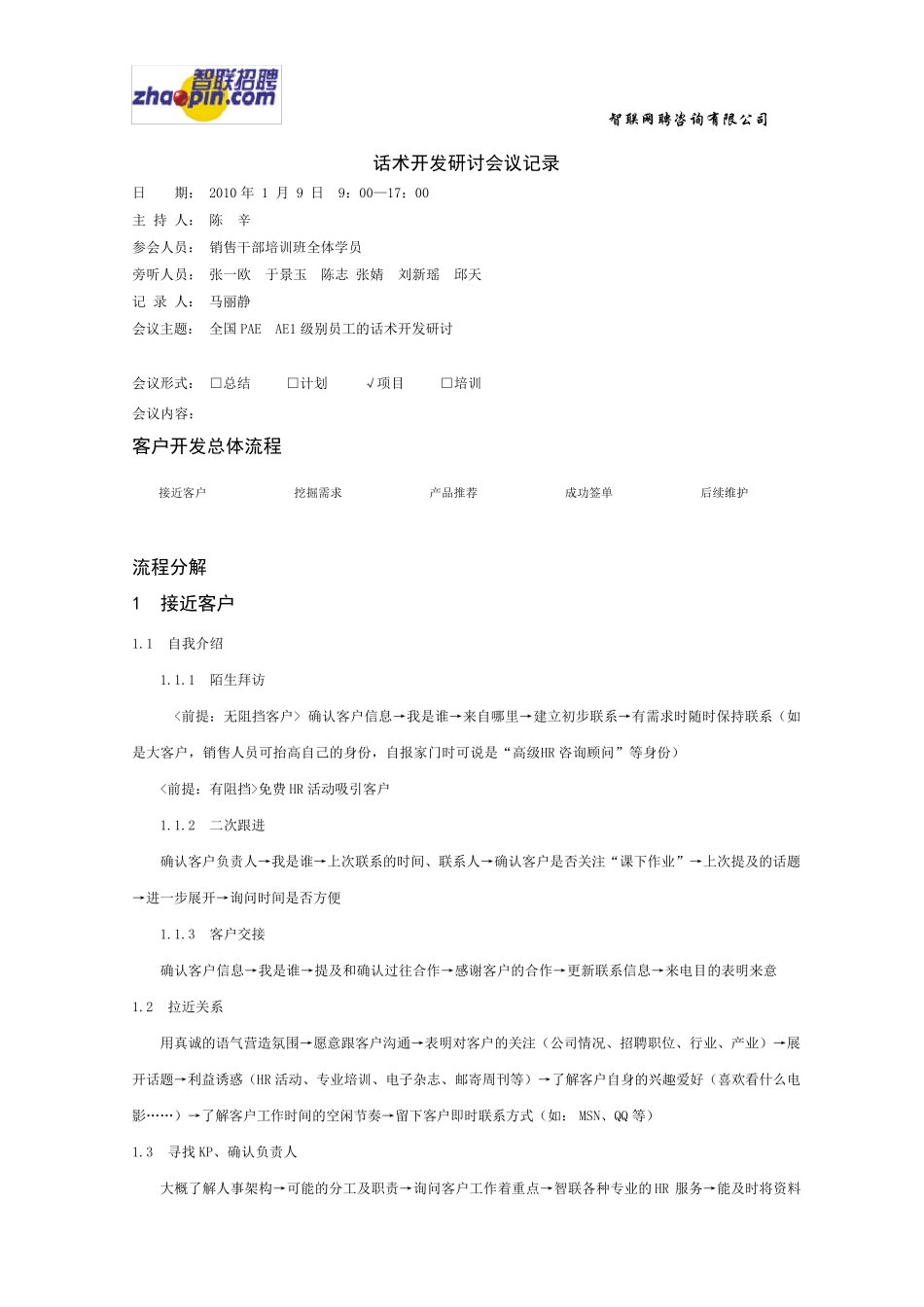 智联招聘销售五步法之思路_第1页