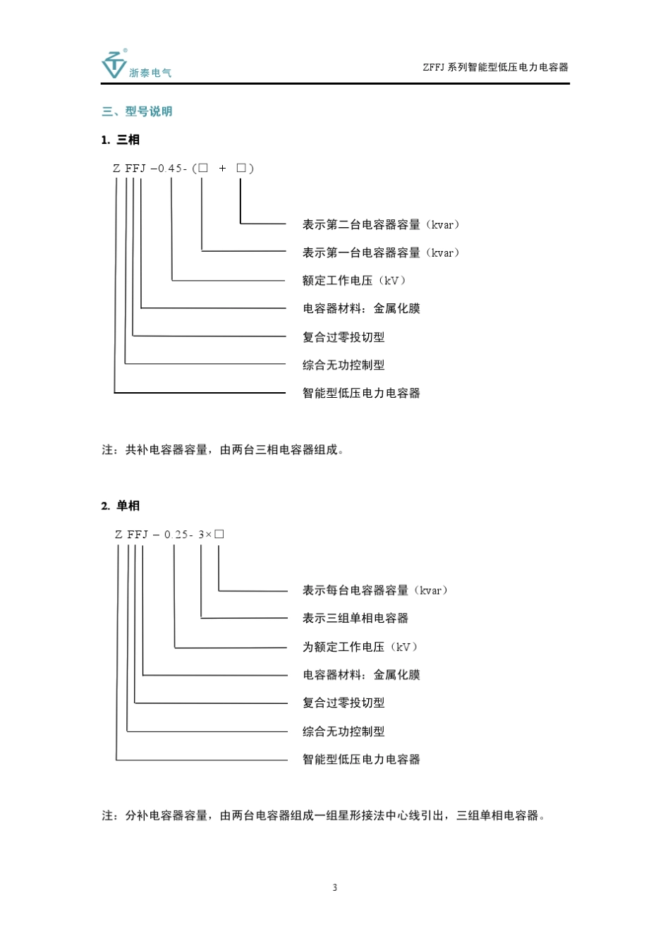 智能型低压电力电容器使用说明书_第3页