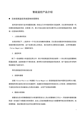 智能监控产品介绍
