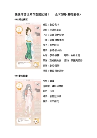暖暖环游世界泰国区域1全s攻略