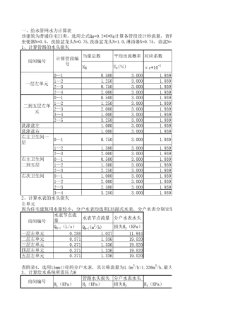 暖通空调给排水设计计算