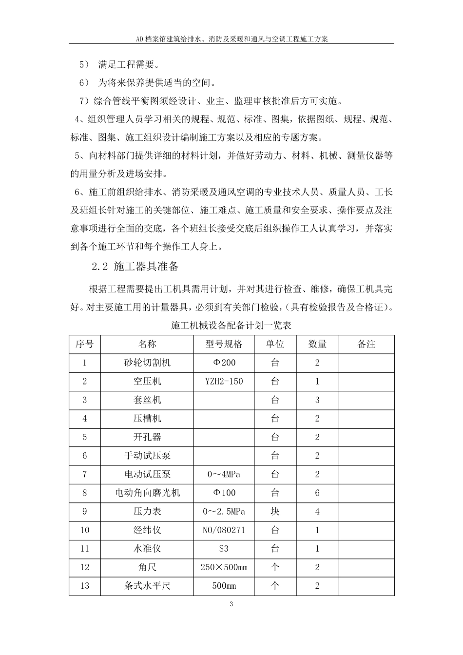 暖通给排水及消防施工方案_第3页