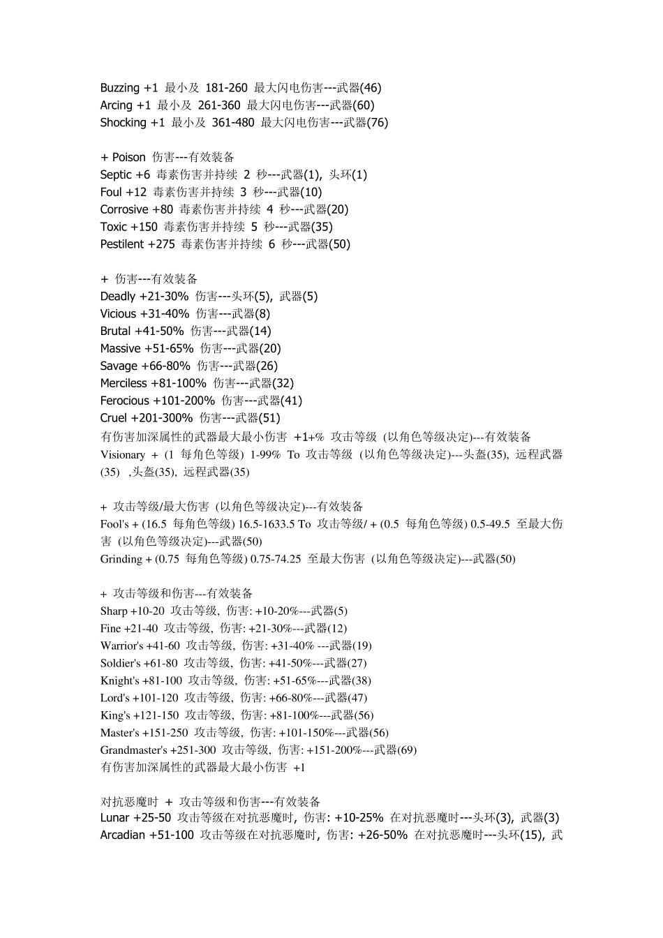 暗黑2物品魔法词缀_第2页