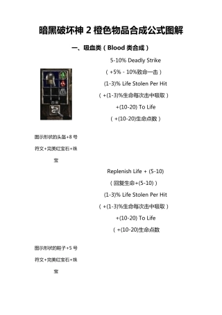 暗黑2橙装合成