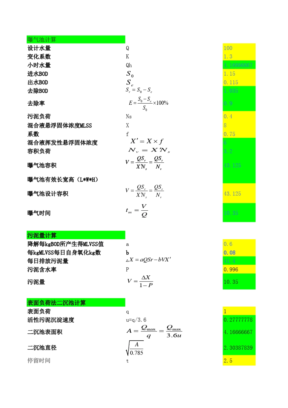 曝气池设计计算_第1页