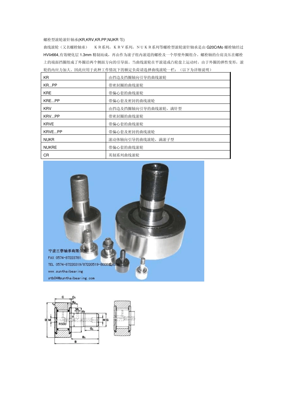 曲线滚轮(又名螺栓轴承)_第1页