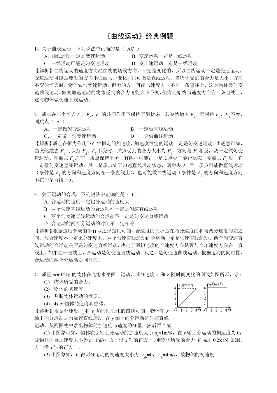 曲线运动经典例题_第1页
