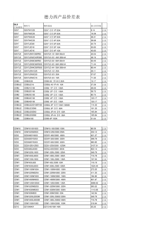 更新德力西正泰价格差价表v3精简版