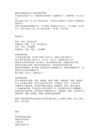 更新至5.4魔兽世界坐骑汇总(文字版)