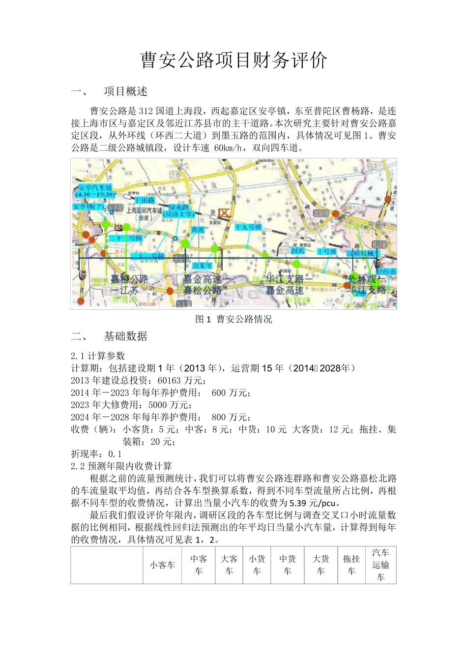 曹安公路项目财务评价_第1页