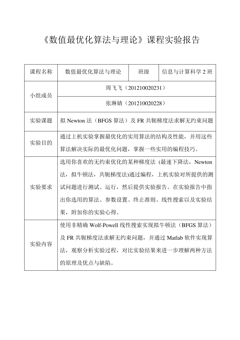 最优化实验报告_第2页