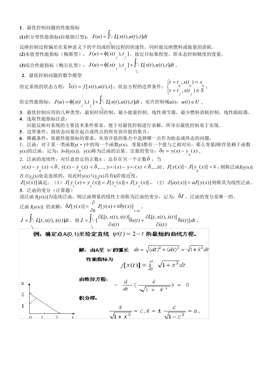 最优控制理论考试重点_第1页