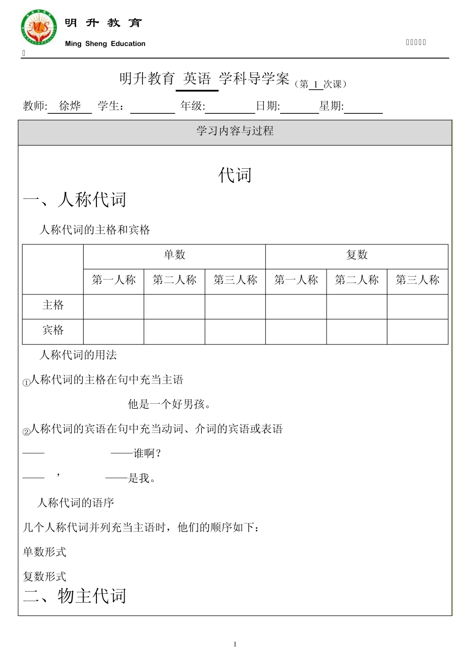 最全代词知识点梳理_第1页