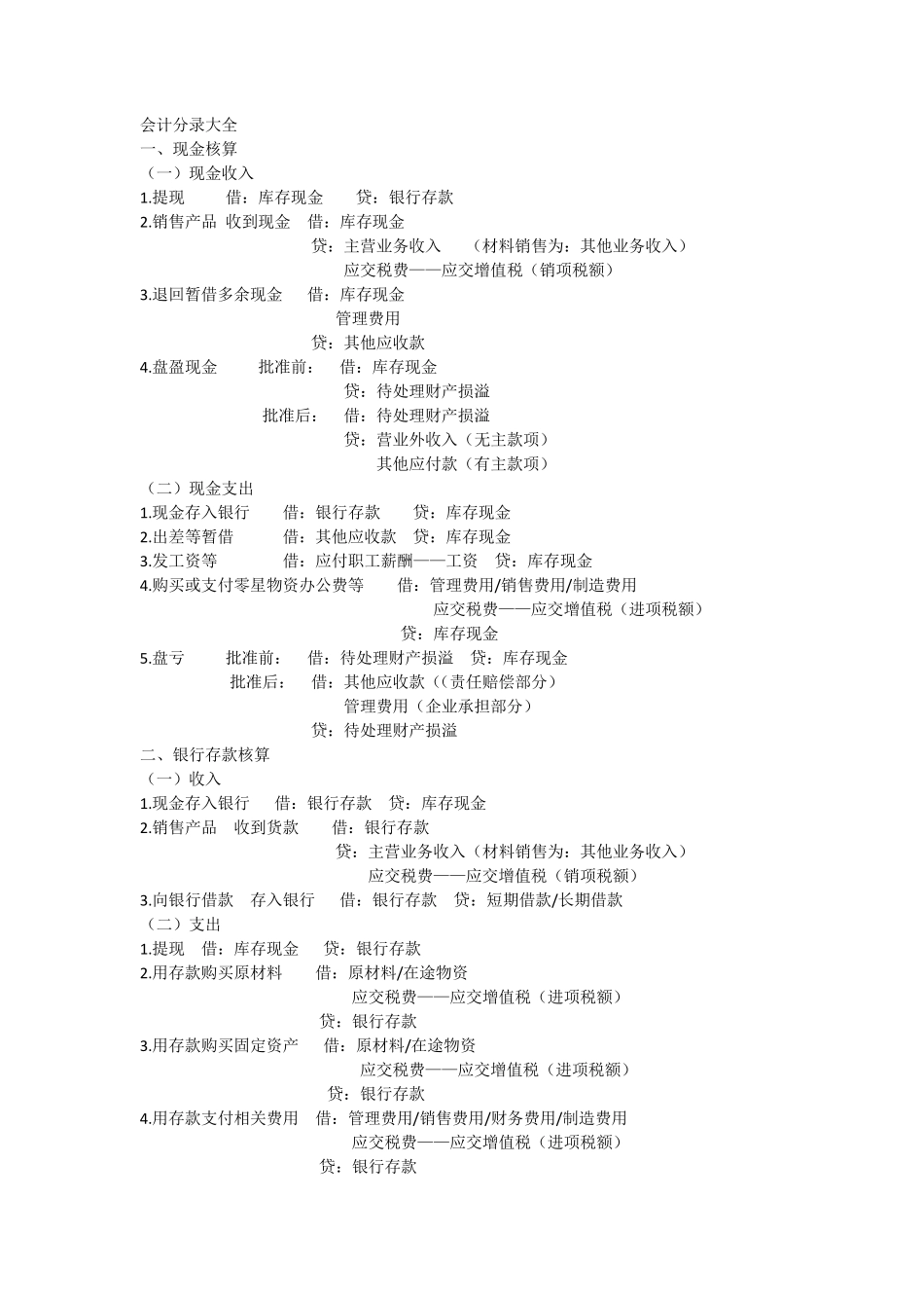 最全会计分录大全_第1页