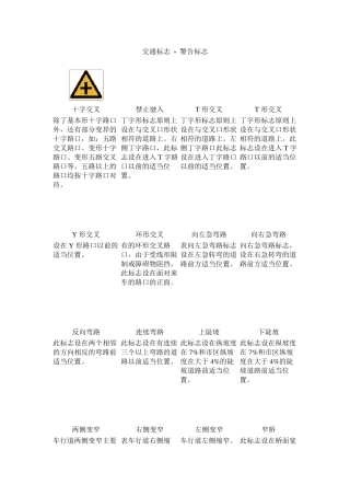 最全最详细的交通标志图片大全