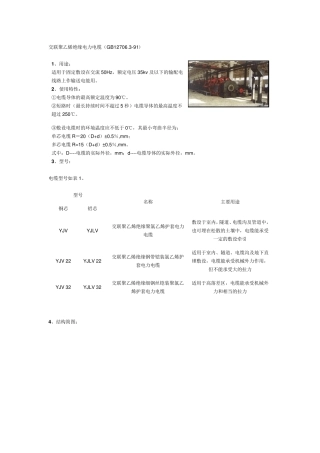 最全的电缆规格与型号及参数