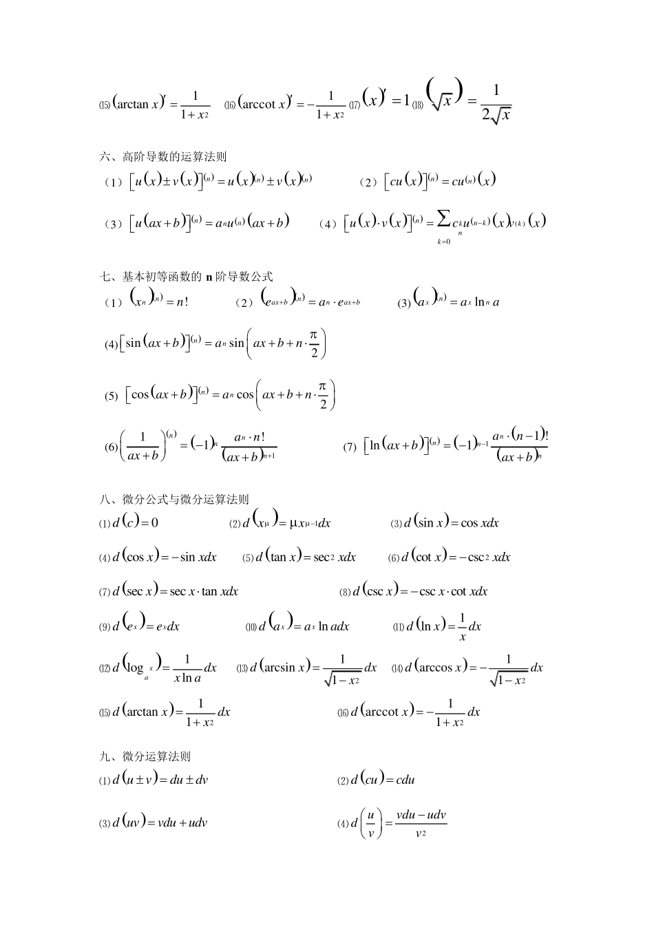 最全的高等数学公式大全_第2页
