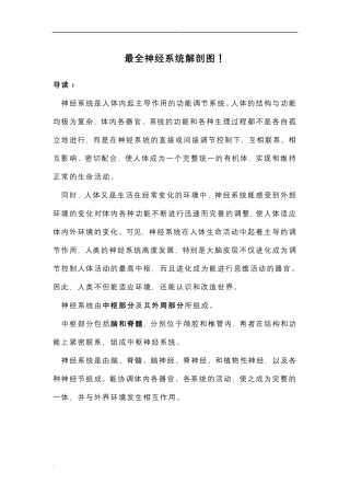 最全神经系统解剖图