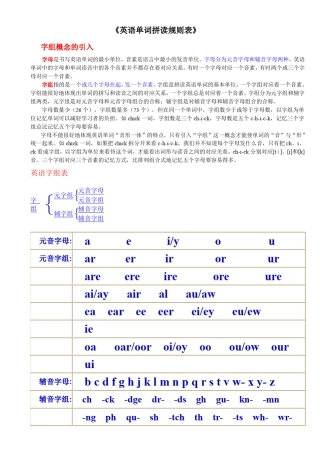 最全自然拼读规则表