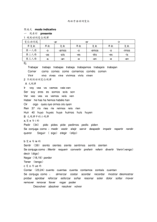 最全西班牙语变位动词及时态